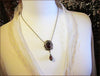 Medieval Pendant Necklace Antiqued Brass - Garnet - Rabbitwood & Reason