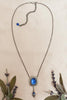 Medieval Pendant Necklace Antiqued Silver - Sapphire - Rabbitwood & Reason - Photo by La Candella Weddings