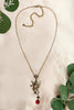 Poseidon's Steed Pendant Necklace - Ruby - Antiqued Brass - Rabbitwood & Reason