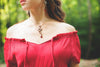 Poseidon's Steed Pendant Necklace - Ruby - Antiqued Brass - Rabbitwood & Reason - Photo: La Candella Weddings