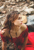 Poseidon's Steed Pendant Necklace - Ruby - Antiqued Brass - Rabbitwood & Reason - Photo: La Candella Weddings