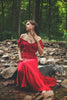 Poseidon's Steed Pendant Necklace - Ruby - Antiqued Brass - Rabbitwood & Reason - Photo: La Candella Weddings