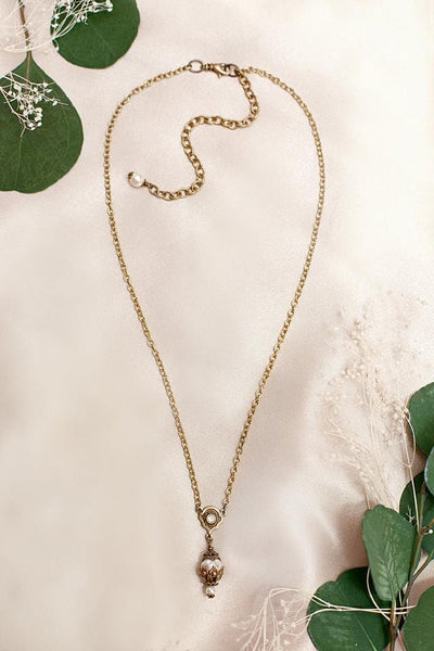 Rhiannon Pendant Necklace - Antiqued Brass