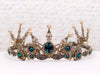Avalon Pearl Tiara in Antiqued Brass by Rabbitwood and Reason.  Stones featured: Emerald and Vintage Gold Pearl